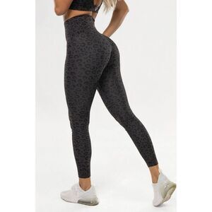 Violate The Dress Code High Waist Leopard Print Leggings in Black Size Small